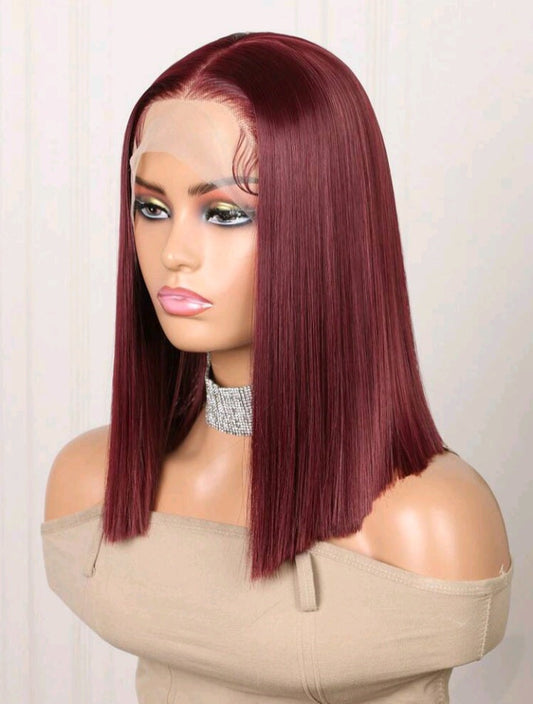 Burgundy Lace Front Wig (Human Blend)